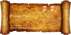 Pulay Pál névjegykártya